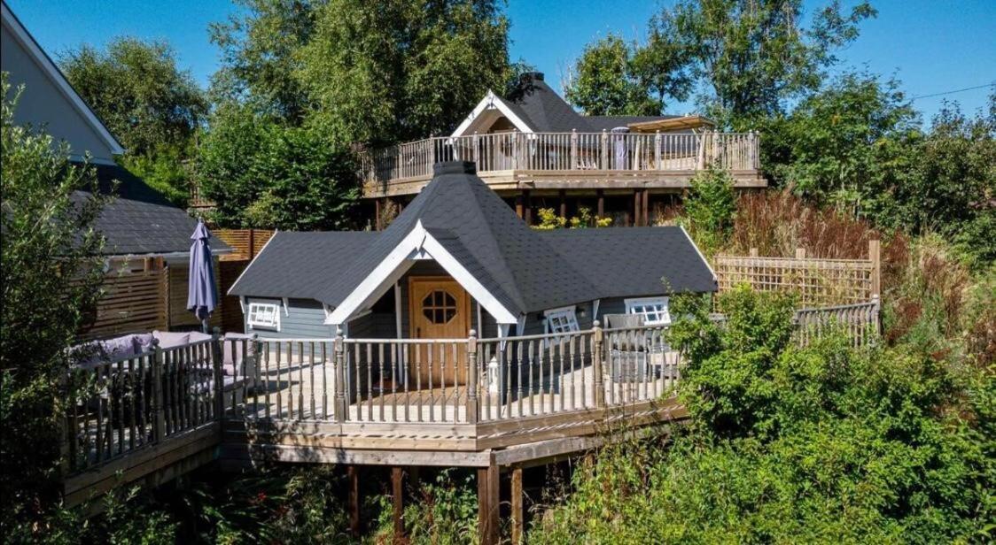 Ein Trysor Cudd Cabin Pont Sticill Exterior foto